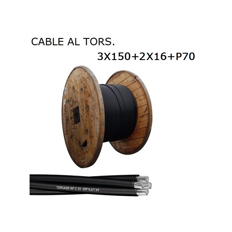 Cable torsade aerien aluminium 3X150+2X16+P70 mm2