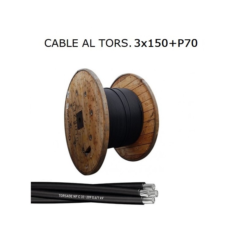 Cable torsade aerien aluminium 3X150+P70 mm2