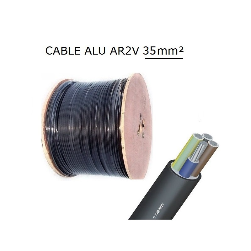Cable electrique rigide aluminium U 1000 AR2V 2X35 mm2
