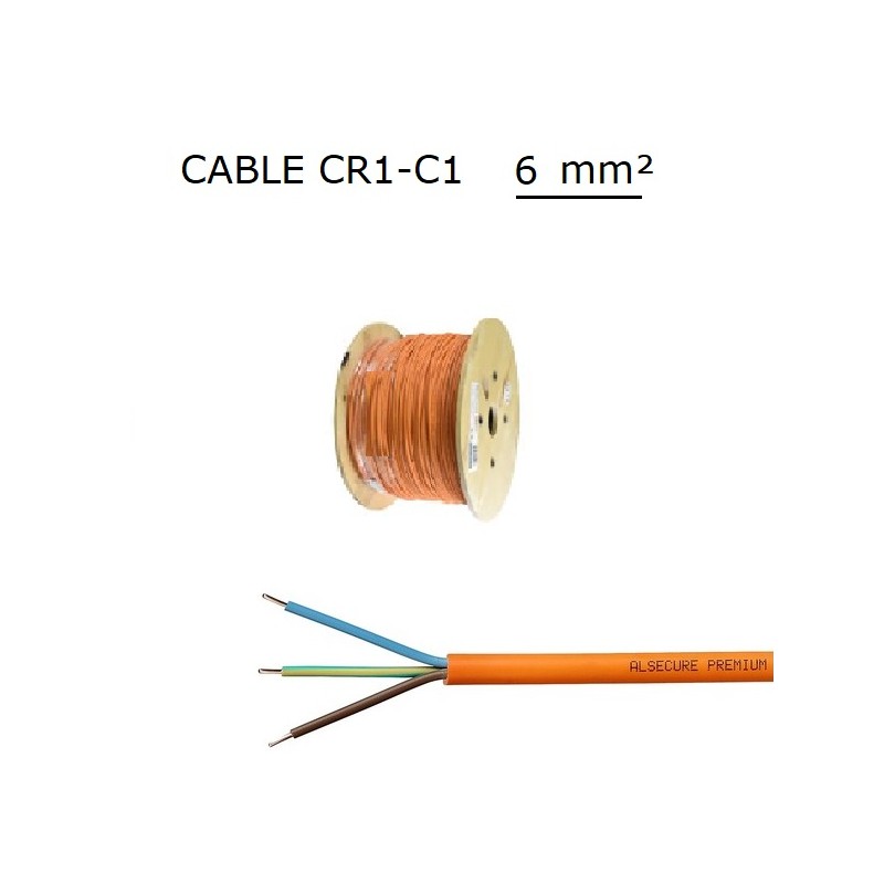 Cable electrique cuivre resistant au feu CR1-C1 5G6 mm2
