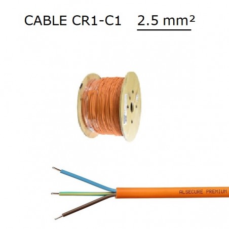 Cable electrique cuivre resistant au feu CR1-C1 2X2.5 mm2