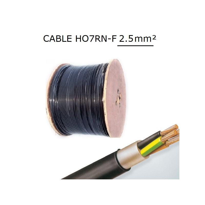 Cable electrique cuivre souple HO7RNF 5G2.5 mm2